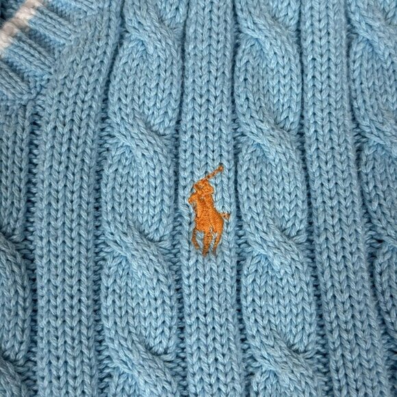 Vintage Ralph Lauren Cable-Knit Cotton V-Neck Sweater Vest - Picture 5 of 6